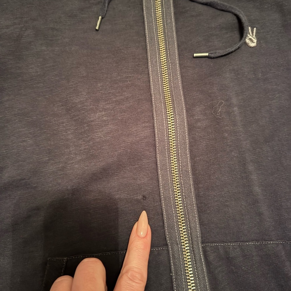 John Varvatos Blue Zip Hoodie Large - Picture 4 of 7